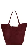 Madewell Oversized Soft Grain Shopper Tote Deep Merlot In Burgundy