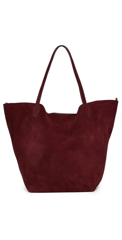 Madewell Oversized Soft Grain Shopper Tote Deep Merlot In Burgundy