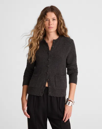 Madewell Patch-pocket Cotton-blend Cardigan In Brown