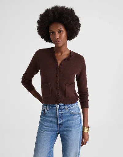 Madewell Patch-pocket Cotton-blend Cardigan In Brown