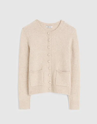 Madewell Patch-pocket Cotton-blend Cardigan In Neutral