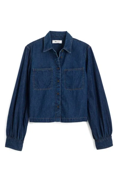Madewell Patch Pocket Denim Button-up Shirt In Blue