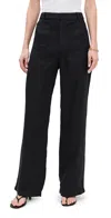 Madewell Patch Pocket Linen Flare Pants In Jet Black