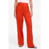 Madewell Patch Pocket Linen Flare Pants In Bright Flame