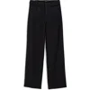 Madewell Patch Pocket Linen Flare Pants In Jet Black