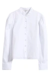 Madewell Paulina Cotton Poplin Band Collar Button-up Shirt In Black