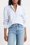 Madewell Paulina Stripe Cotton Poplin Band Collar Button-up Shirt In Multi
