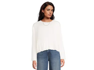 Madewell Peach Long Sleeve Bubble Shirt Women's Clothing Winter White: 8, Elastane/polyester