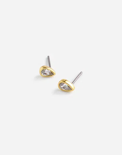 Madewell Pear Crystal Stud Earrings In Pale Gold
