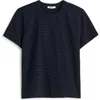 Madewell Perfect Stripe Cotton Crewneck T-shirt In Juniper Berry