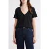 Madewell Relaxed Slub V Neck Updated Tee Jet Black In Black