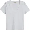 Madewell Perfect V-neck Cotton T-shirt In White