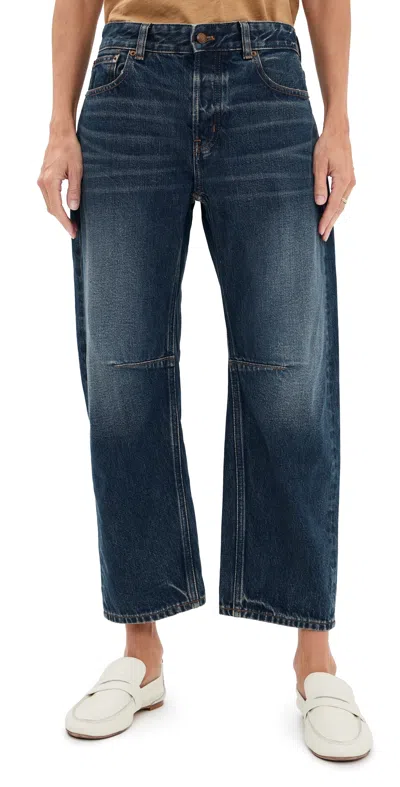 Madewell Petite Darted Barrel Leg Jeans Danver Wash In Blue