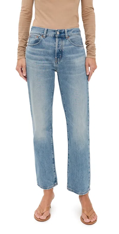 Madewell Petite Longline Straight Jeans Atlin Wash In Brown