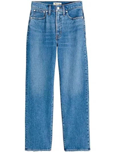 Madewell Petites Womens High-rise Perfect Vintage Straight Leg Jeans In Blue