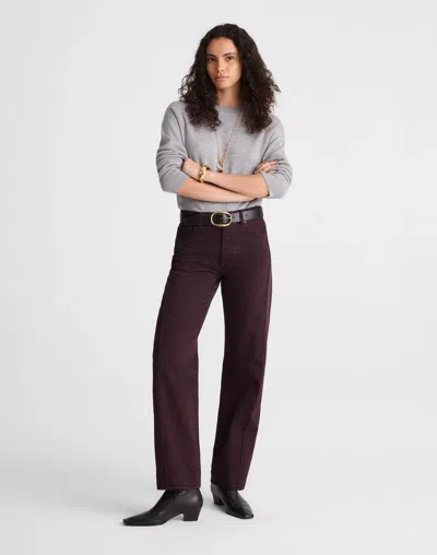 Madewell Pieced Barrel-leg Jeans In Burgundy