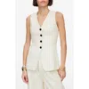 Madewell Cutaway Long Vest In Tan And Black Stripe