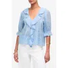 Madewell Pintuck Ruffle Puff Sleeve Top