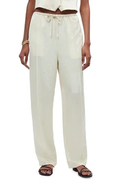 Madewell Pintuck Slim Pull-on Pants In Cake Batter