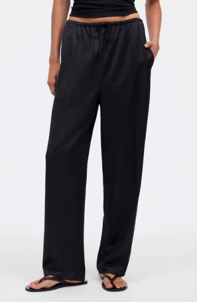 Madewell Pintuck Slim Pull-on Pants In True Black