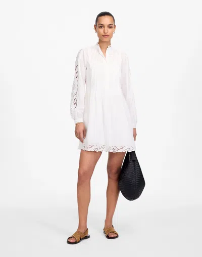 Madewell Pintucked Eyelet Mini Dress In White