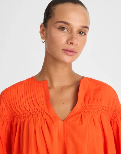 Madewell Pintucked Flutter-sleeve Top