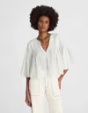 Madewell Pintucked Flutter-sleeve Top In White