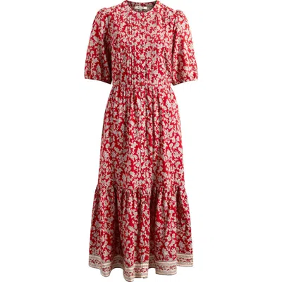 MADEWELL MADEWELL PINTUCKED PUFF SLEEVE MIDI DRESS