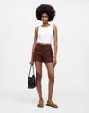 Madewell Pintucked Short In Chocolate Raisin