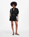 Madewell Linen Trouser Shorts In Jet Black