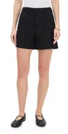 Madewell Linen Trouser Shorts In Jet Black