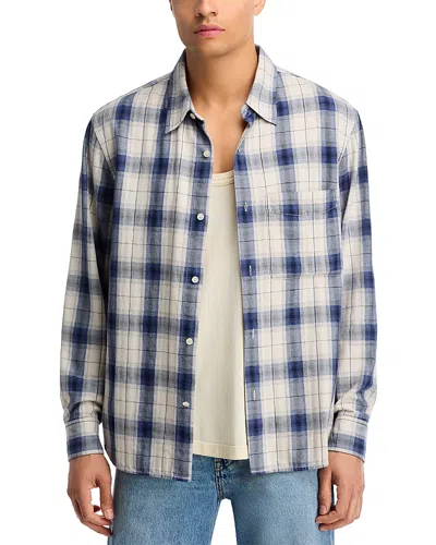 Madewell Plaid Button Down Work Shirt In Blue