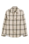 Madewell Plaid Cotton Blend Flannel Button-up Shirt In Bleached Canvas Heather