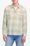 Madewell Plaid Cotton Work Shirt In Dusty Celadon