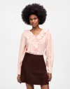 Madewell Pleated Linen Mini Skirt In Chocolate Raisin