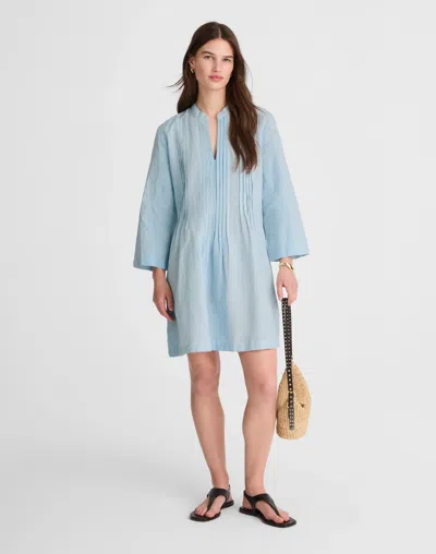 Madewell Pleated Splitneck Mini Shirtdress