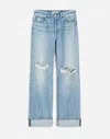 Madewell Low Slung Ripped Baggy Jeans In Hallstead Wash