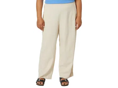 Madewell Plus Pull-on Straight Crop Pants In 100% Linen In White