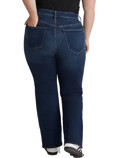Madewell Plus Womens Skinny Dark Wash Flare Jeans In Multi