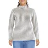 Madewell Plus Womens Striped Cotton Turtleneck Top In Multi