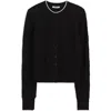 Madewell Pointelle Cotton Blend Cardigan In Black