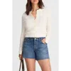 Madewell Pointelle Cotton Blend Cardigan In White