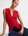 Madewell Pointelle Cutaway Vest In Red