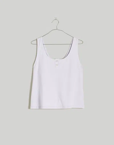 Madewell Pointelle Henley Tank In Crushed Lavender