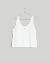 Madewell Pointelle Henley Tank In Eyelet White