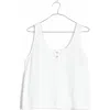 Madewell Pointelle Henley Tank In Eyelet White