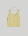 Madewell Pointelle Henley Tank In Pale Lichen