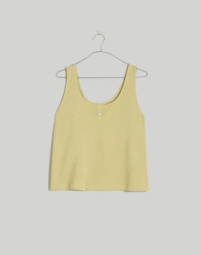 Madewell Pointelle Henley Tank In Pale Lichen
