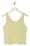 Madewell Pointelle Henley Tank In Pale Lichen