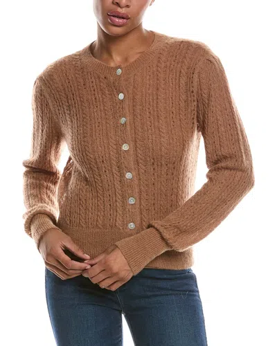 Madewell Pointelle Stitch Alpaca-blend Cardigan In Brown